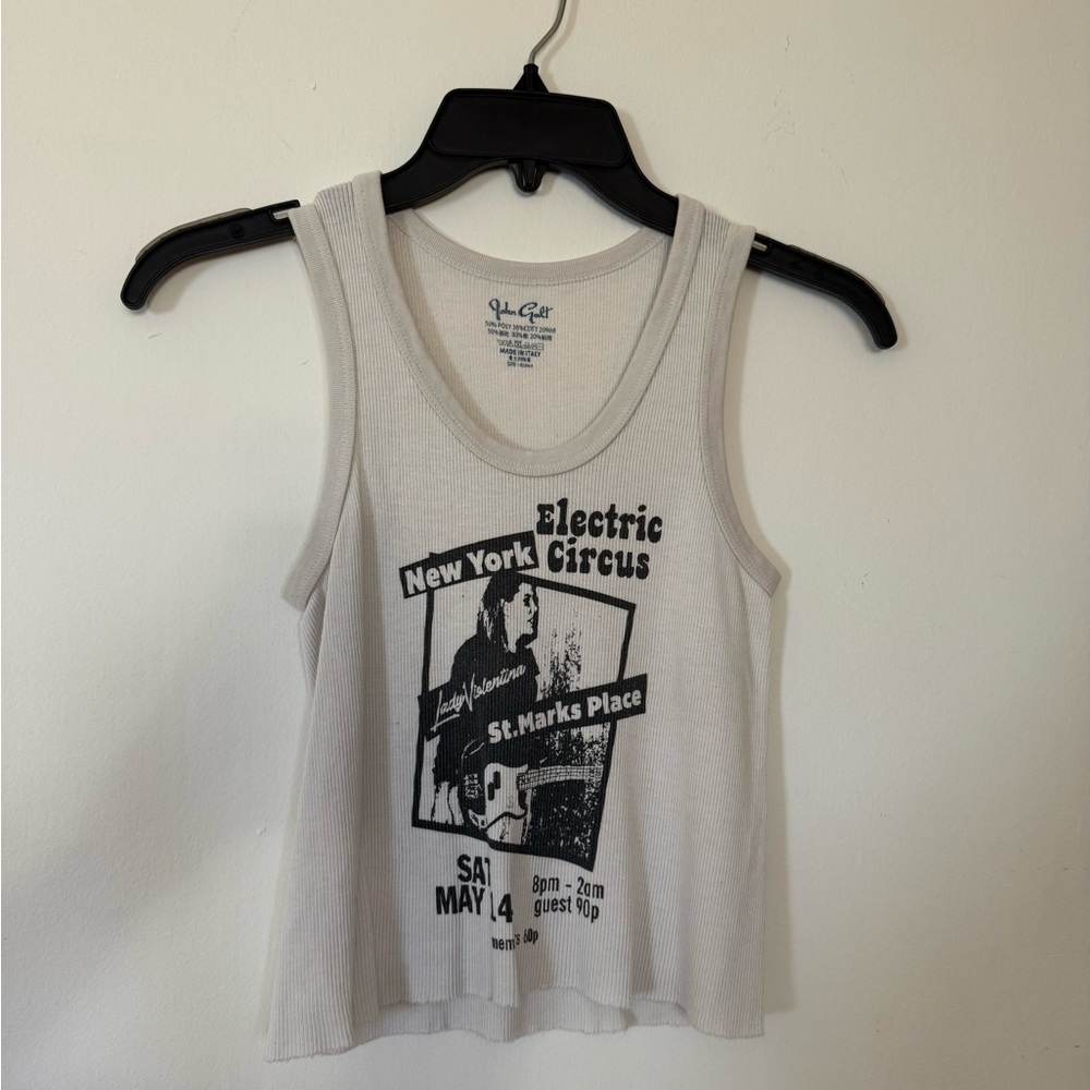 John Galt - Brandy White Graphic Tank Top
